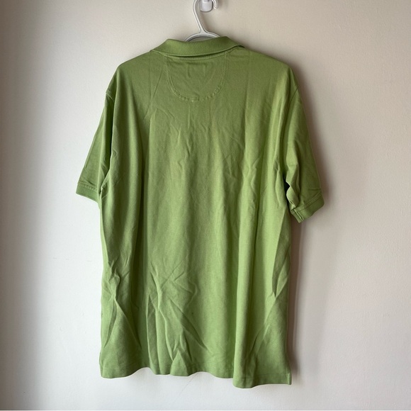 IZOD Green Polo Shirt Men’s Large | 100% Cotton Silk Wash Soft Knit Preppy Work - Picture 9 of 9